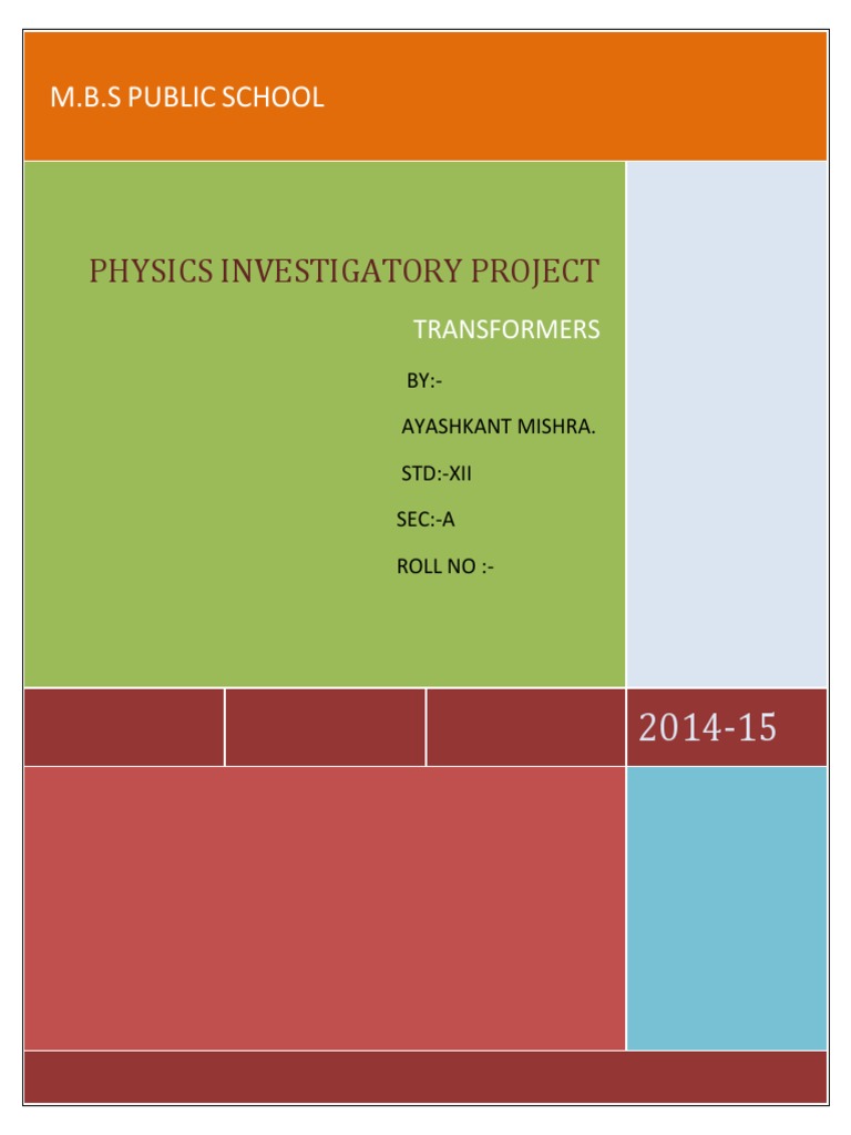 Physicas Investigatory Project Class XII (Transformer) | PDF | Science ...
