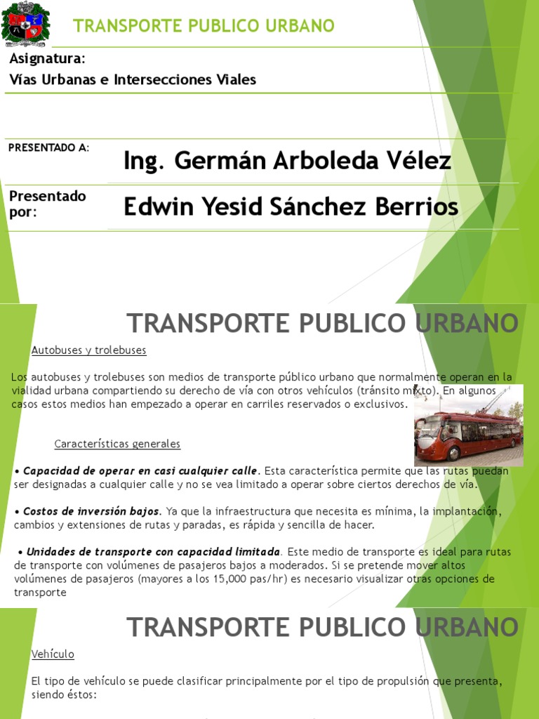 Características del Transporte Público Urbano | PDF | Autobús | Transporte