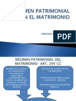 Regimen Patrimonial en El Matrimonio