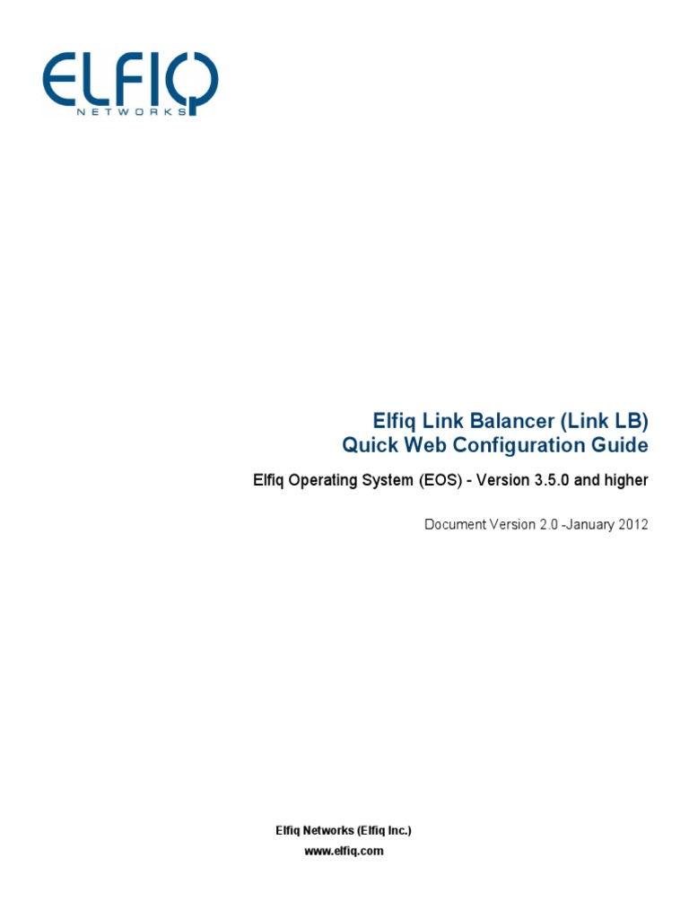 Elfiq Link Balancer Quick Web Guide v1 1 | PDF | Domain Name System ...