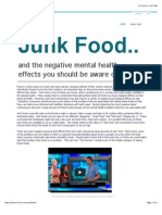 Junk Food..: and The Negative Mental Health Effects You Should Be Aware of