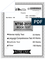 Ntse 2015mocktestquestionpaper