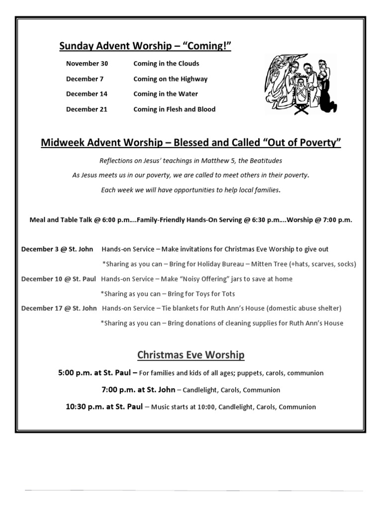 Advent Worship and Community Events | PDF | Christmas | Religious ...