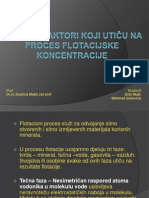 Osnovni Faktori Koji Utiču Na Proces Flotacijske Koncentracije