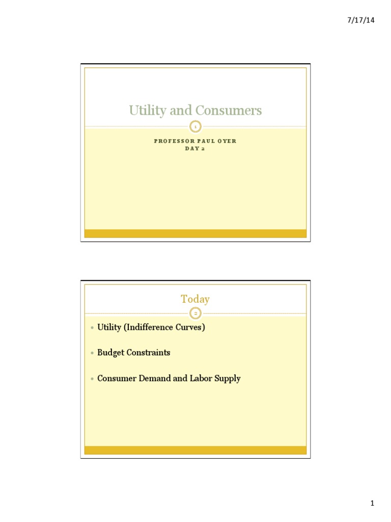 Econ Class 2 Slides - 7!18!2014 | PDF | Utility | Marginal Utility