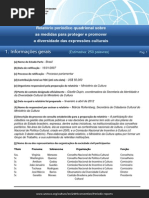 Relatório Periódico Quadrienal Sobre as Medidas Para Proteger e Promover a Diversidade Das Expressões Culturais