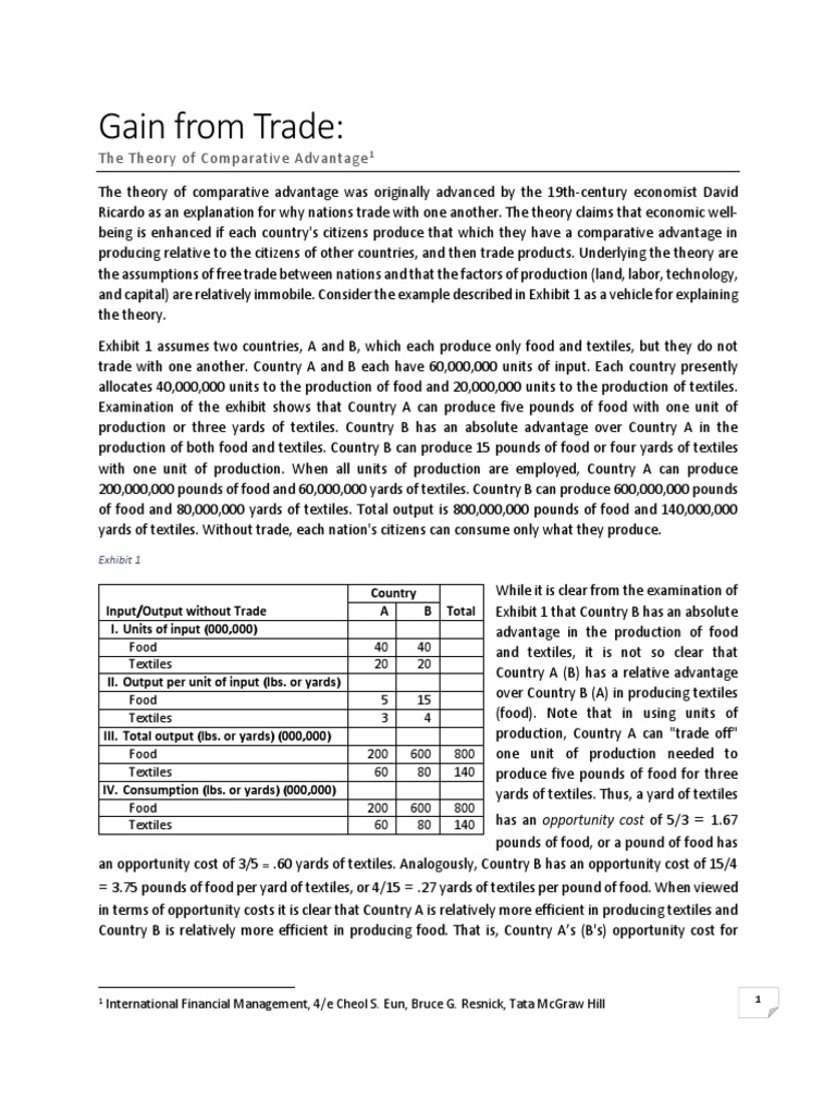 Comparative Advantage and Trade Gains | PDF | Comparative Advantage ...