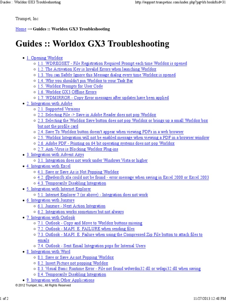 Guides Worldox GX3 Troubleshooting PDF PDF Explorer