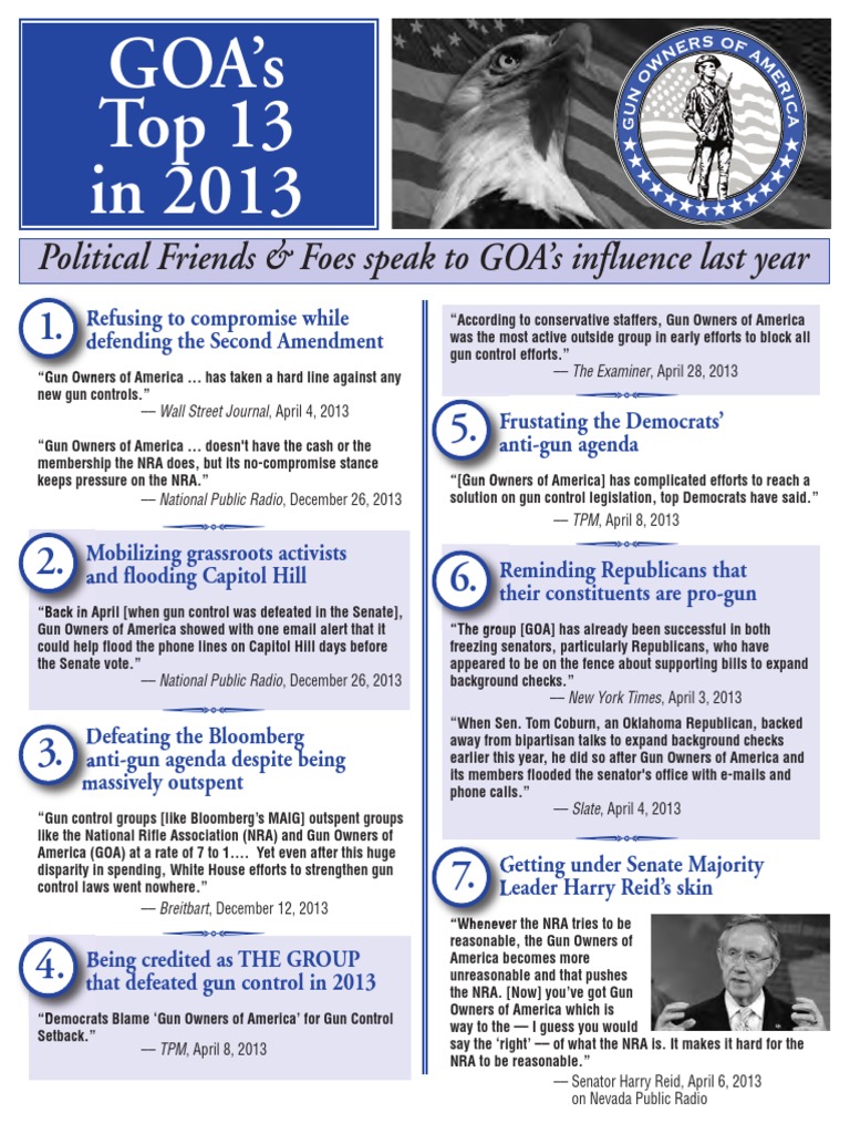 Gun Owners of America Top 13 2013 | Download Free PDF | National Rifle ...