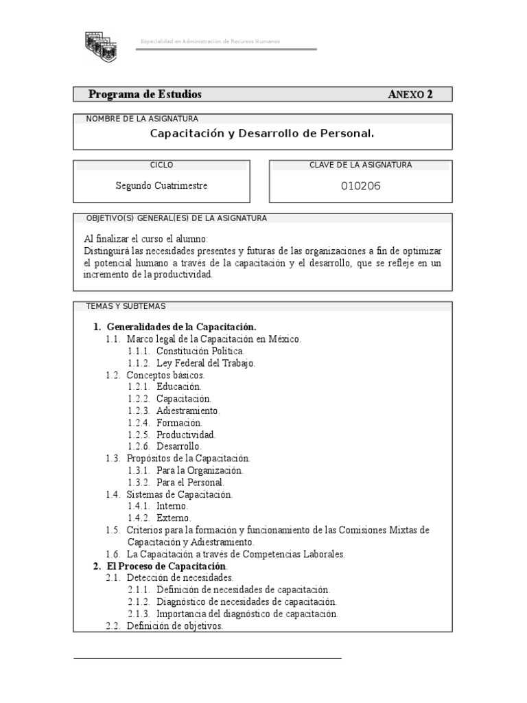 Capacitación y Desarrollo del Personal | PDF | Recursos humanos ...