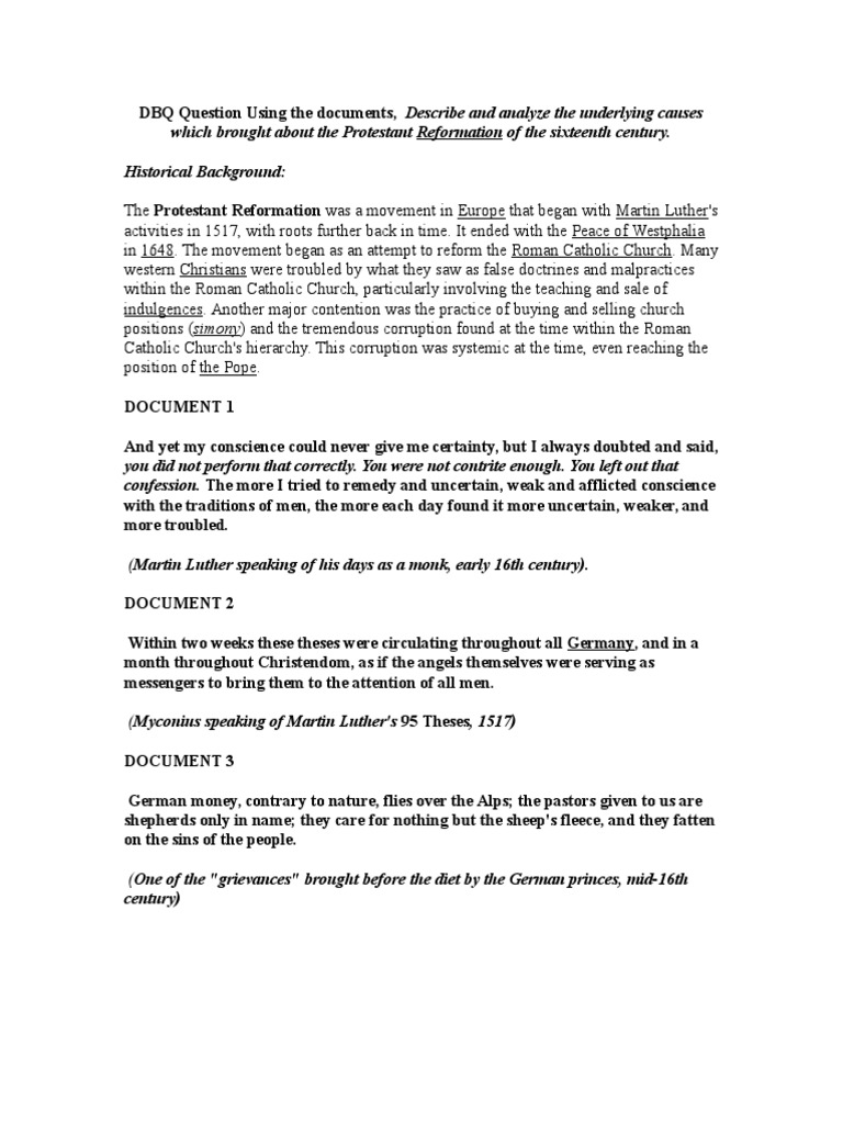 Reformation dbq pdf answer key image