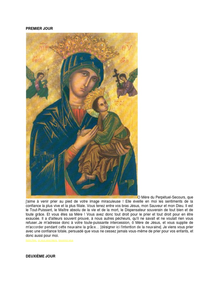 Neuvaine à Notre Dame Du Perpétuel Secours Pdf