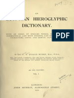 Egyptian Hieroglyphic Dictionary Vol 1