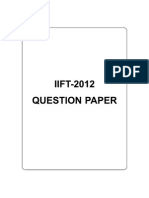 IIFT 2012 - Actual Pape