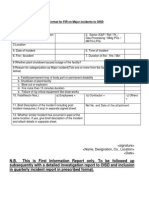 Format For FIR On Major Incidents To OISD