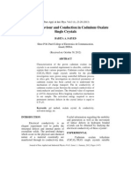 Electrical Behaviour and Conduction in Cadmium Oxalate Single Crystals