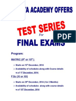 Test Series 2014 - 2015