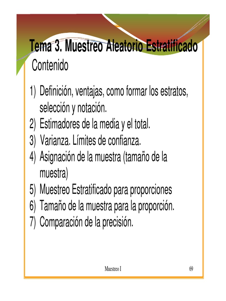 Muestreo Estratificado Muestreo (Estadísticas