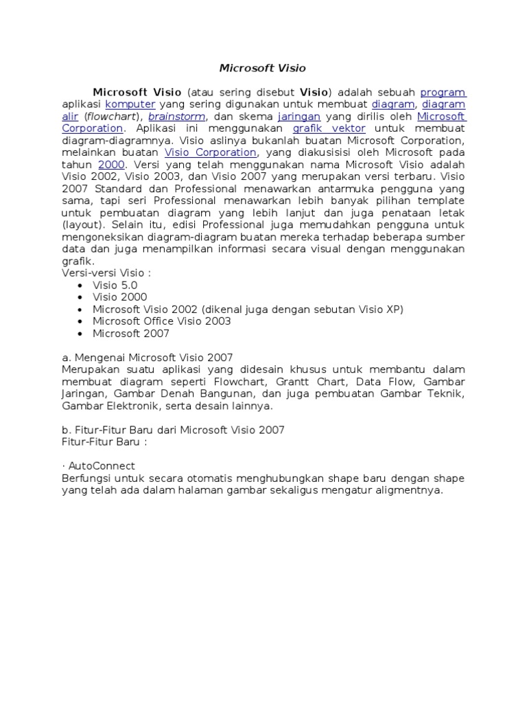 Fitur Utama Microsoft Visio 2007 | PDF