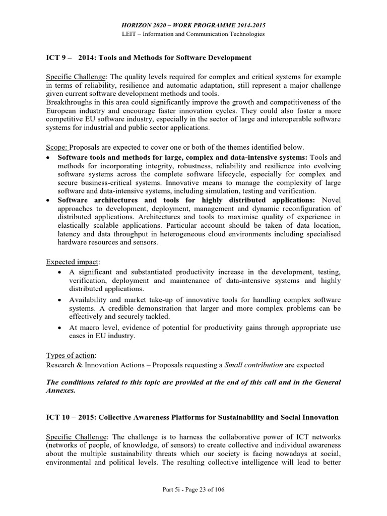 ICT 9 - 2014: Tools and Methods For Software Development: LEIT ...