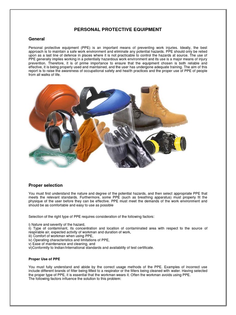Personal Protective Equipment Overview | PDF | Personal Protective ...