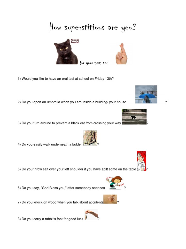 Superstition Self-Assessment Quiz | PDF | Language Arts & Discipline ...
