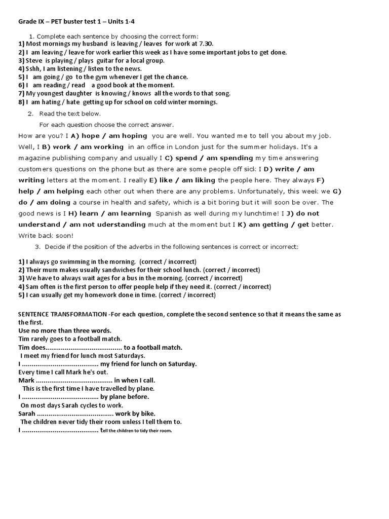 Grade IX - TEST 1 | PDF | Language Arts & Discipline
