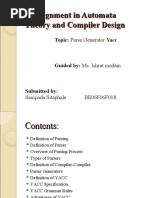 Assignment in Automata Theory and Compiler Design