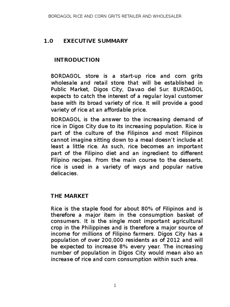 Marketing plan for rice business image