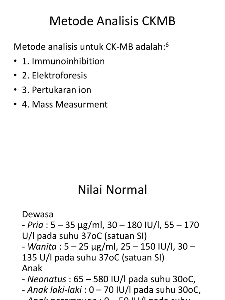 Metode dan Nilai Normal CKMB | PDF