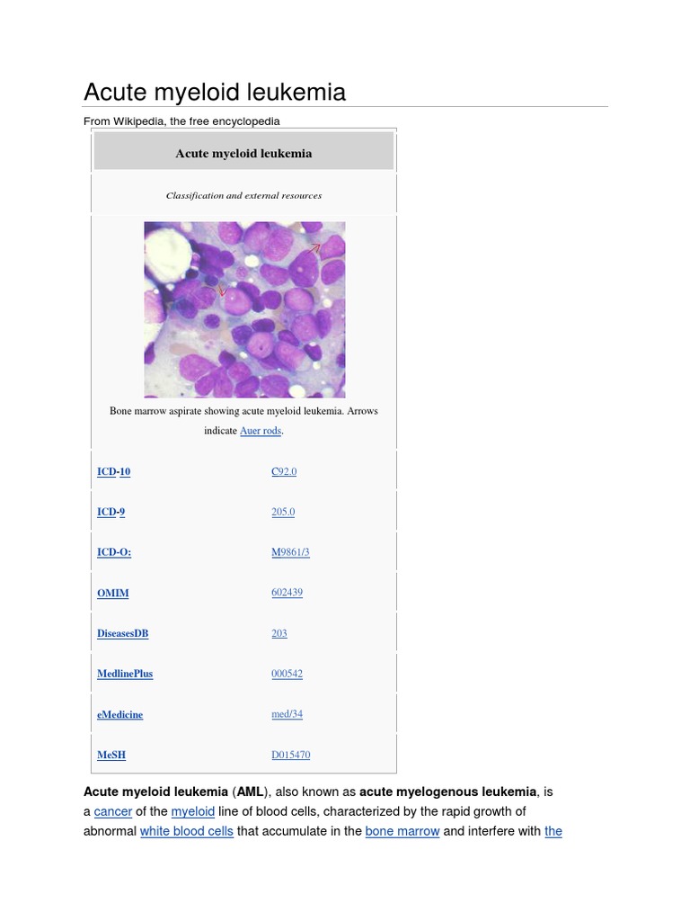 Acute Myeloid Leukemia | PDF | Leukemia | Medical Specialties