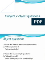 Subject Vs Object Questions