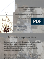 Parámetros Reproductivos de Diferentes Especies