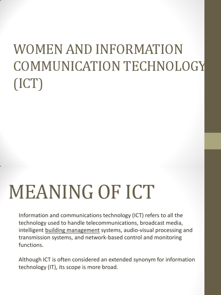 Women in ICT: Empowerment and Impact | PDF | Science, Technology ...