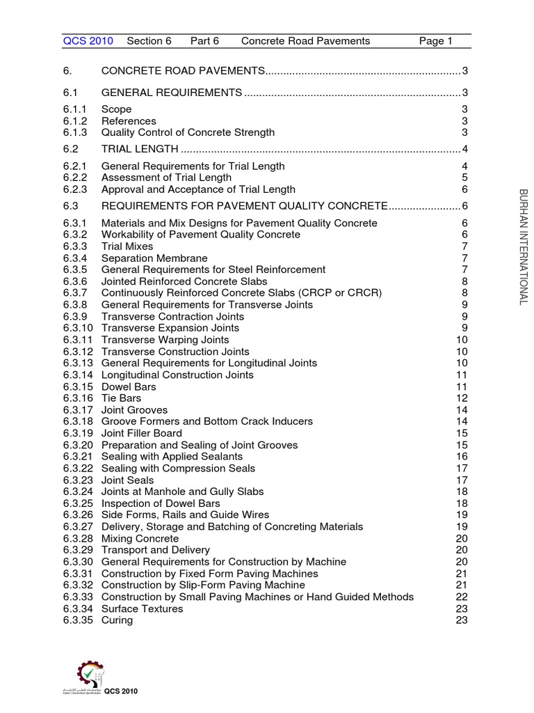 CBM4 Concrete Specifications and Standards | PDF | Road Surface | Concrete