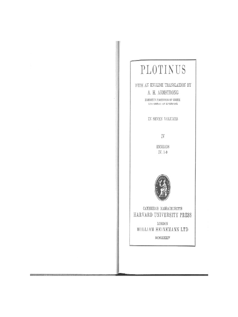 Plotinus Enmead I - IV (Loeb Classical