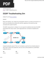 CCNA Training EIGRP Troubleshooting Simulation