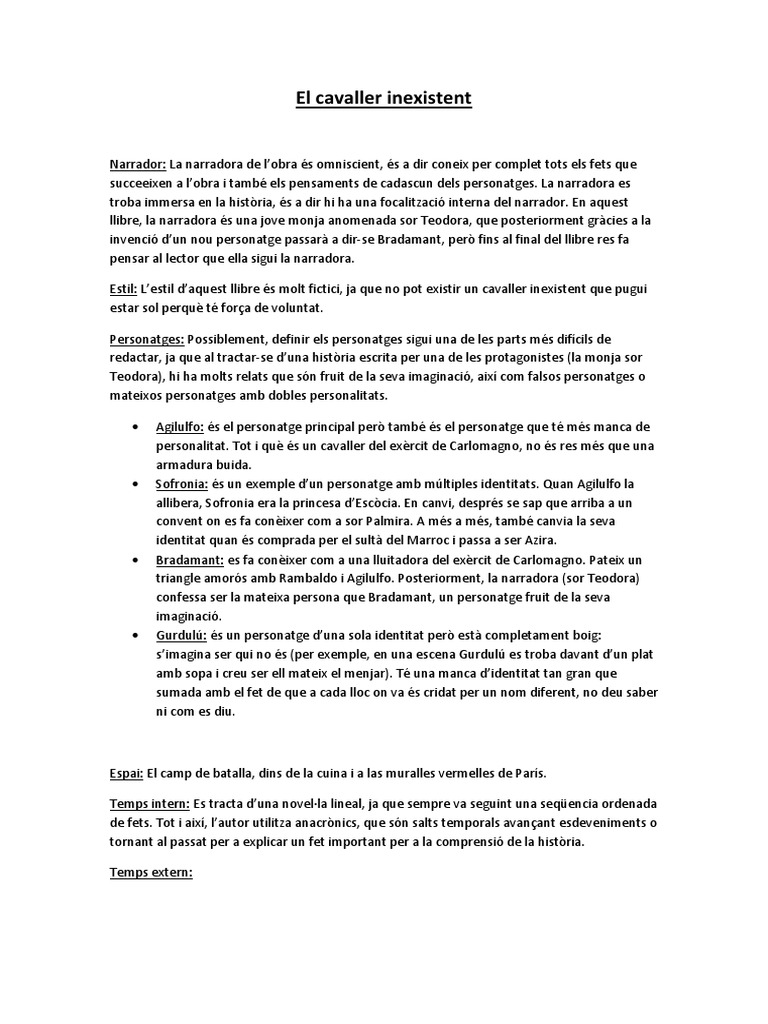 El Cavaller Inexistent | PDF