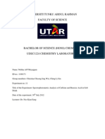 Experiment Report: Spectrophotometric Analysis of Caffeine and Benzoic Acid in Soft Drink