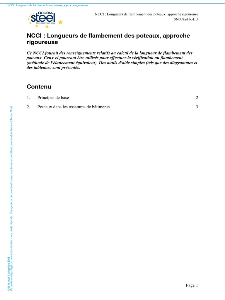 Longueur de flambement des poteaux PDF — free download