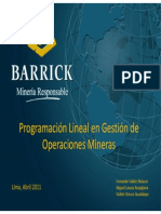 Programacion Lineal en Gestion de Operaciones Mineras