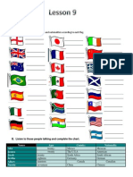 A. Listen and Write The Countries and Nationalities According To Each Flag. B
