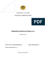 Seminarski rad - Hemija - Periodni Sistem Elemenata - Harčević Medina