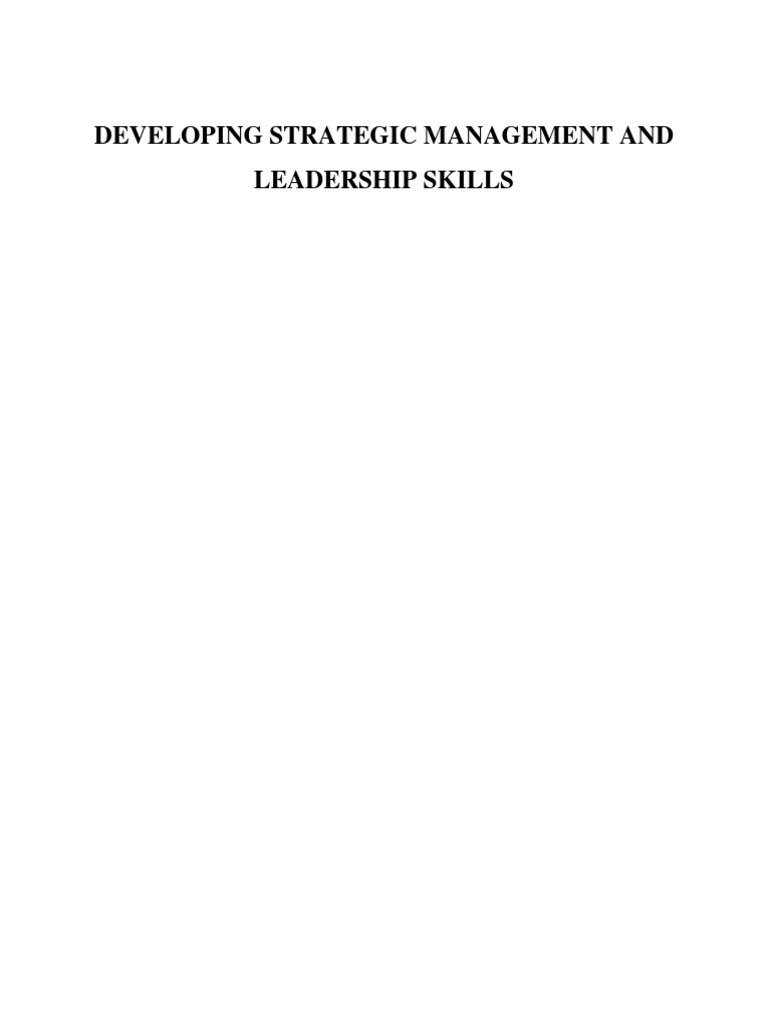 Strategic Management & Leadership Skills | PDF | Strategic Management ...