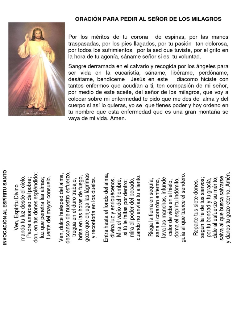 Oración poderosa al Señor de los Milagros | PDF