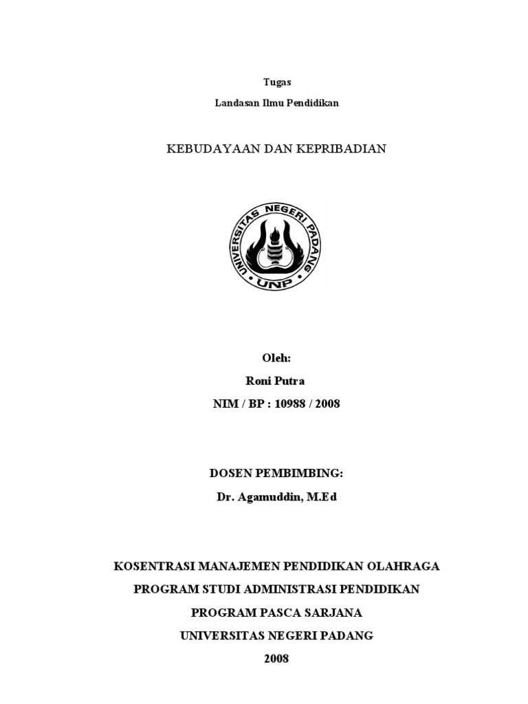 Makalah Kebudayaan Dan Kepribadian  PDF