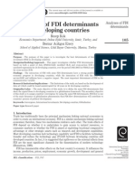 Analysis of Fdi Determinants