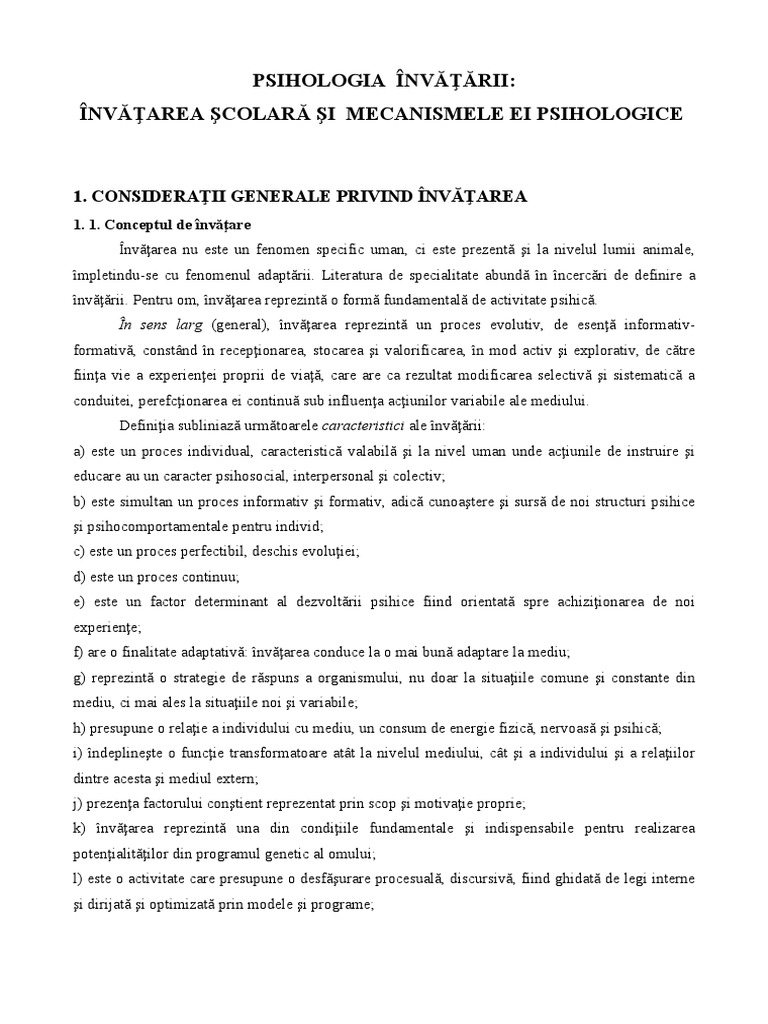 Cap (1) .3. Psihologia Invatarii Scolare | PDF