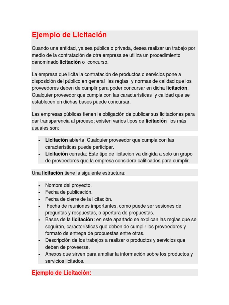 Ejemplo de Licitación | PDF | Bancos | Informática