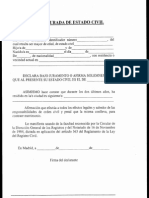 Declaración Jurada Estado Civil para Matrimonio en España